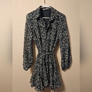 Zara Green Floral Patterned Dress